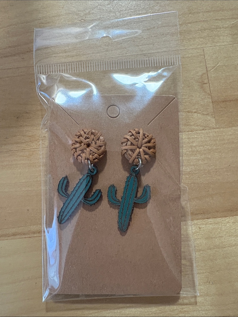 Turquoise Cactus Dangle Earrings